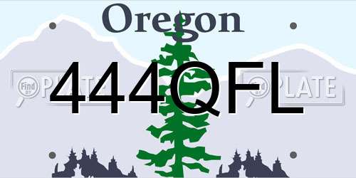 444QFL Oregon License Plate