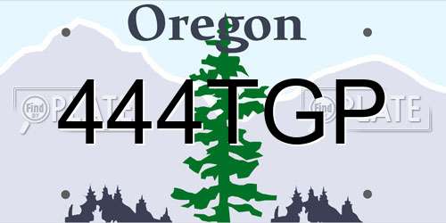 444TGP Oregon License Plate