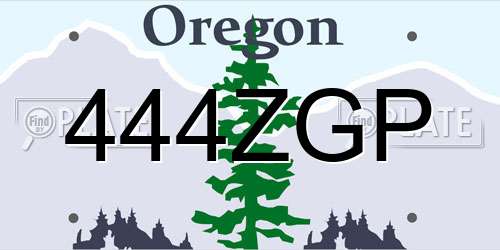 444ZGP Oregon License Plate