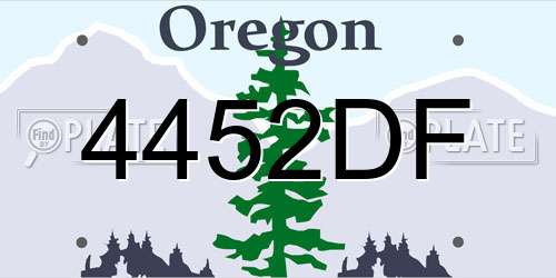 4452DF Oregon License Plate