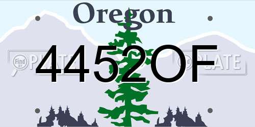 4452OF Oregon License Plate