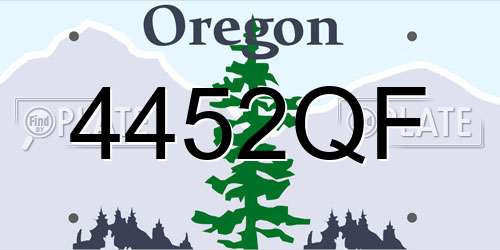 4452QF Oregon License Plate