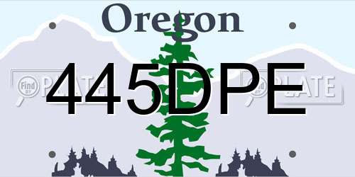 445DPE Oregon License Plate