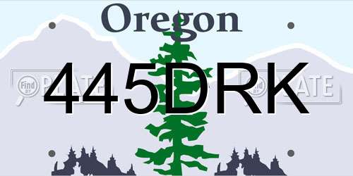445DRK Oregon License Plate