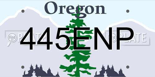 445ENP Oregon License Plate