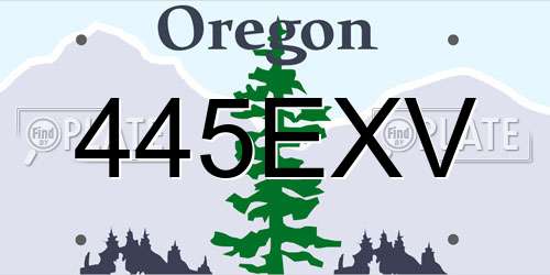 445EXV Oregon License Plate