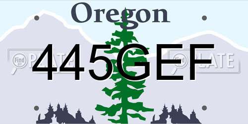 445GEF Oregon License Plate