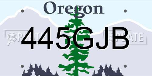 445GJB Oregon License Plate