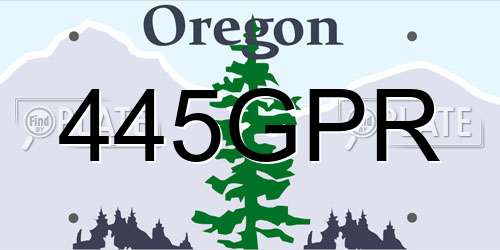 445GPR Oregon License Plate