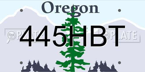 445HBT Oregon License Plate