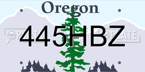 445HBZ Oregon License Plate