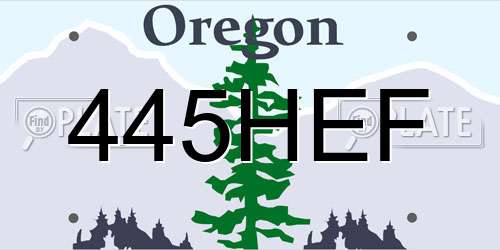 445HEF Oregon License Plate