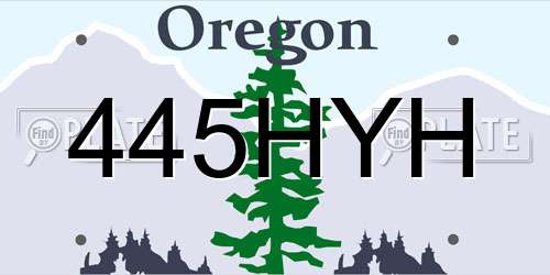 445HYH Oregon License Plate