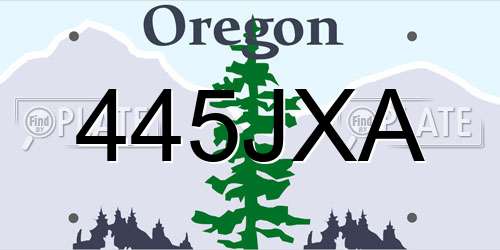 445JXA Oregon License Plate