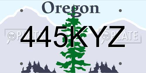 445KYZ Oregon License Plate