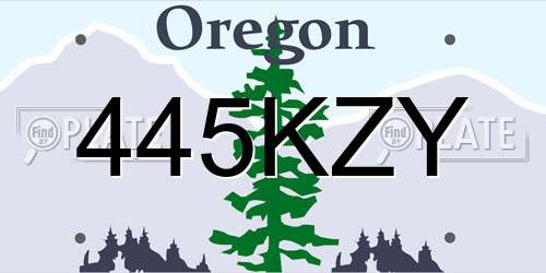445KZY Oregon License Plate