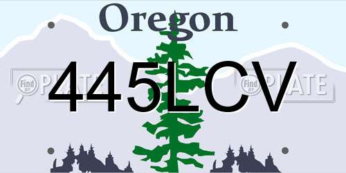 445LCV Oregon License Plate