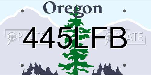 445LFB Oregon License Plate
