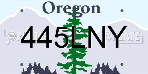 445LNY Oregon License Plate