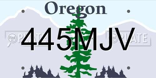 445MJV Oregon License Plate