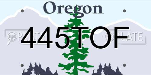 445TOF Oregon License Plate