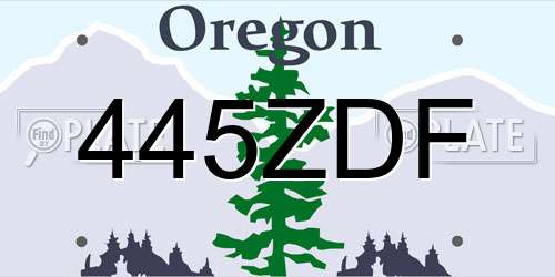 445ZDF Oregon License Plate