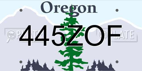 445ZOF Oregon License Plate