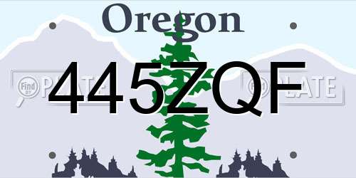 445ZQF Oregon License Plate