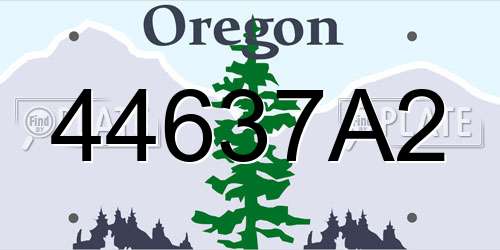 44637A2 Oregon License Plate