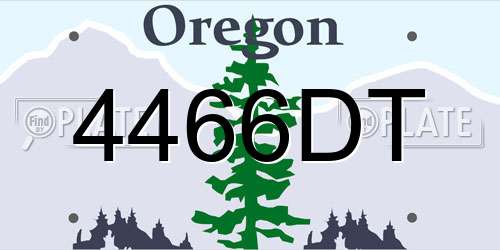 4466DT Oregon License Plate