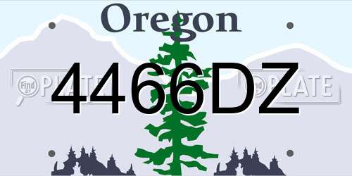 4466DZ Oregon License Plate