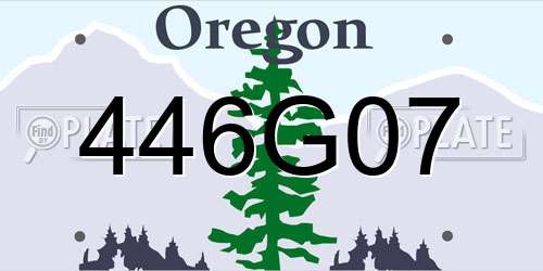 446G07 Oregon License Plate