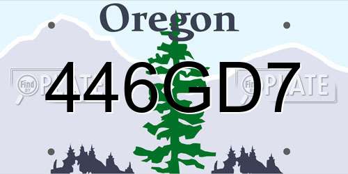 446GD7 Oregon License Plate