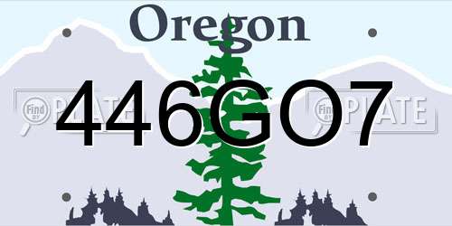 446GO7 Oregon License Plate