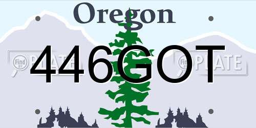 446GOT Oregon License Plate