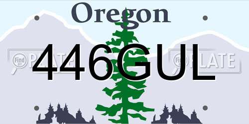 446GUL Oregon License Plate