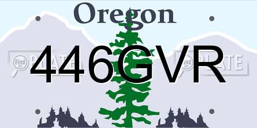 446GVR Oregon License Plate