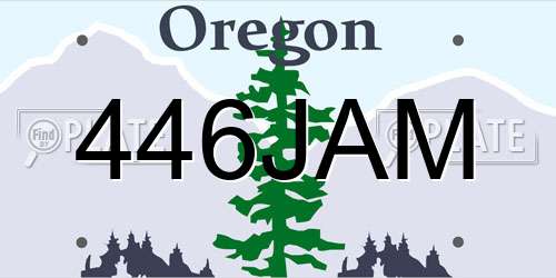 446JAM Oregon License Plate