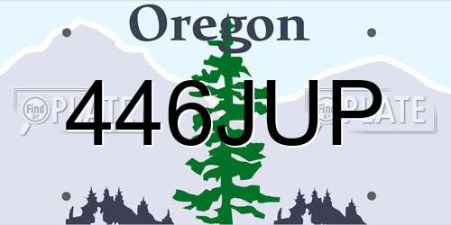 446JUP Oregon License Plate
