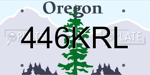 446KRL Oregon License Plate
