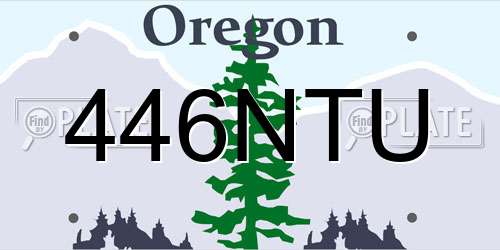 446NTU Oregon License Plate