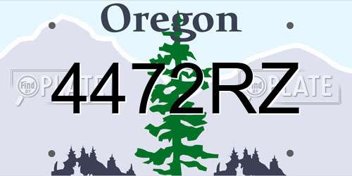 4472RZ Oregon License Plate