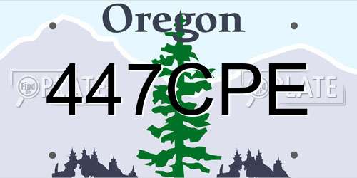 447CPE Oregon License Plate