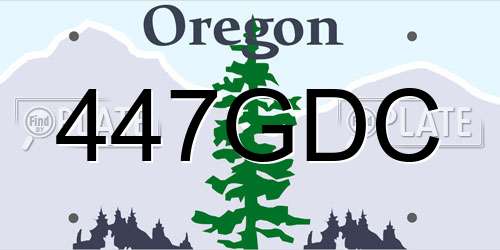 447GDC Oregon License Plate