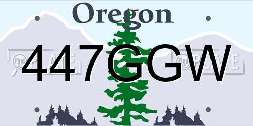 447GGW Oregon License Plate