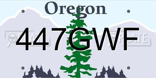 447GWF Oregon License Plate