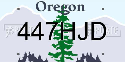 447HJD Oregon License Plate
