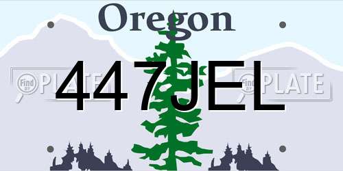 447JEL Oregon License Plate
