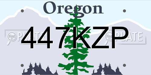 447KZP Oregon License Plate