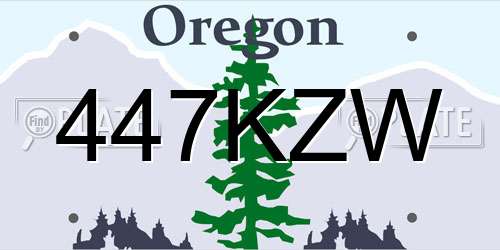 447KZW Oregon License Plate